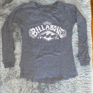 Billabong grey waffle neck logo long-sleeve